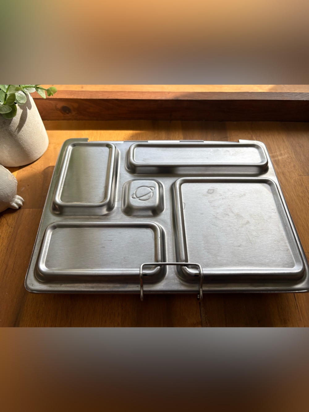 Rover Lunchbox Stainless Steel Compartment Meal Tray - Silver